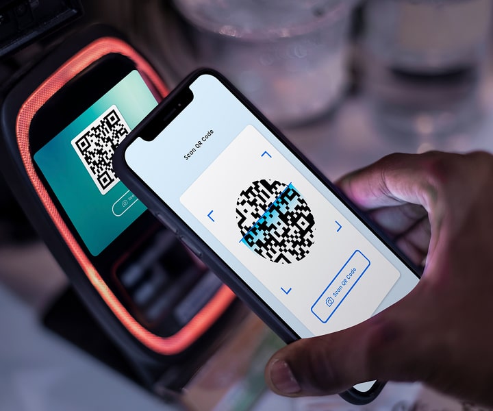  Illustration representing a cashless payment