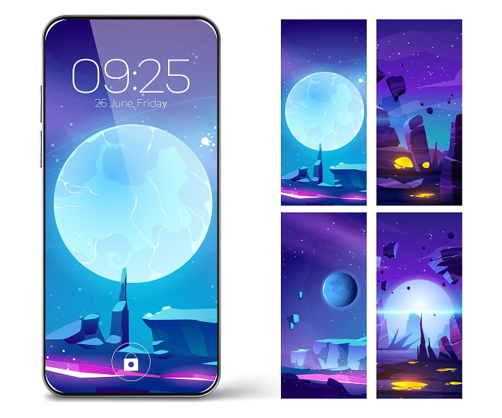 Illustration of a mobile app screen
